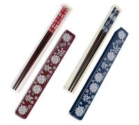 LAPYAPPE Kit de Palillos Japoneses con Estuche Plegable de Madera y Abs, Fácil de Transportar, 2 Juegos para Uso Diario y Viajes