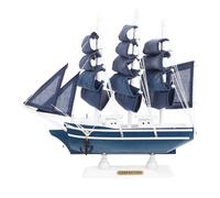 LAPYAPPE Modelo de Barco de Madera 24 Cm para Decoración Náutica del Hogar, Adorno Vintage para Escritorio y Barra, Artesanía Marinera Accesorios Aleatorios para Sala y Varios Estilos