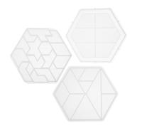 LAPYAPPE Moldes de Silicona Hexagonales para Manualidades Diy, 3 Piezas Lavables y Resistentes para Adornos del Hogar y Actividades Creativas