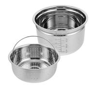 LAPYAPPE Olla Interior y Cesta para Cocinar al Vapor para Olla Arrocera de Acero Inoxidable 4l con Revestimiento Antiadherente Fácil de Limpiar y Separa Arroz y Sopa