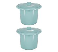 LAPYAPPE Orinal para Niños y Adultos de Plástico Portátil con Tapa y Base Antideslizante, 2 Piezas para Viajes y Uso en Casa Color Verde Suave Color Aleatorio