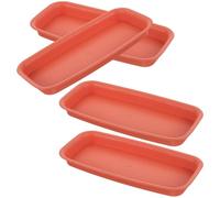 LAPYAPPE Platillos Rectangulares de Plástico 4 Piezas para Plantas | Macetas y Jardinera, Uso en Interiores y Centros Comerciales, Mantiene Limpia el Área