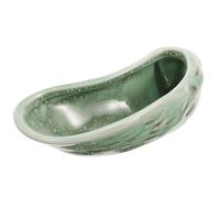 LAPYAPPE Plato de Cerámica Verde Ice Flower Pequeño para Servir Aperitivos y Postres, Decoración Forma de Concha de Ostra, Adecuado para Restaurantes, Hoteles y Uso Doméstico