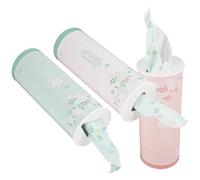 LAPYAPPE Porta Pañuelos Cilíndrico para Coche 3 Unidades, Caja Redonda con 40 Toallitas Faciales por Tubo, Papel Resistente y Práctico en Colores Surtidos para Uso en Automóvil y Hogar