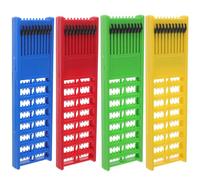 LAPYAPPE Soporte para Líneas de Pesca 4 Piezas, Organizador de Aparejos Resorte, 22 Cm X 6 Cm, Colores Amarillo Rojo Verde Azul, Almacenamiento Compacto para Anzuelos y Líderes, Accesorio