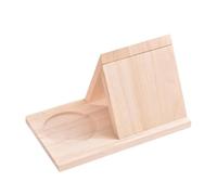 LAPYAPPE Soporte Triangular de Madera para Libros y Tazas, Atril Multifunción para Libros Pesados, Revistero de Escritorio Compacto, Organizador Portátil para Espacios Pequeños