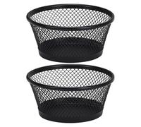 LAPYAPPE Taza Clip de Hierro Negro para Escritorio, Organizador Creativo y Sencillo para Clips de Papel y Chinchetas, 2 Piezas para Mantener la Mesa Ordenada y Decorada