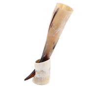 LAPYAPPE Taza de Cuerno de Buey para Beber de 380 Ml, Resistente y Decorativa con Diseño Clásico y Acabado Natural, Adecuado para Amantes Cerveza y Uso en Casa