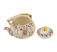LAPYAPPE Tetera Retro de Esmalte de 2,5l Resistente al Calor Diseño Floral Vintage para Cocina y Fiesta de Té