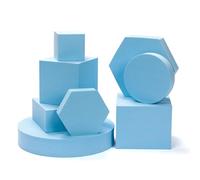 Lapyyne 8 Piezas Accesorios Fondo para FotografíA de CosméTicos, Espumas, DecoracióN de FotografíA Cuadrada GeoméTrica, Juego de Accesorios para FotografíA de GeometríA Cuadrada INS, Azul