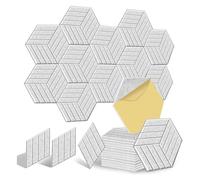 Lapyyne Paquete de 12 Paneles AcúSticos Autoadhesivos, Paneles de Pared Insonorizados, Paneles de Espuma A Prueba de Sonido para AbsorcióN de Ruido, Gris Plateado