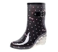 Laquieio Bota Agua Mujer Moda Impermeables Antideslizantes Muy Cómodas Caucho Calzado Zapatos de Trabajo de Cocina Botas de Agua Mujer Baratas -1