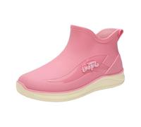 Laquieio Botas De Agua Impermeable Botas De Lluvia Medianas Muy Cómodas Caucho Calzado Zapatos de Trabajo de Cocina Botas de Agua Mujer Altas -1
