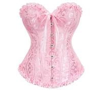Laquieio Corsés de Entrenamiento Cintura Mujer De Piel SintéTica Corsé Por Encima Del Busto Tops Tipo Camisola para Fiesta LenceríA Sexy Para Sin Tirantes