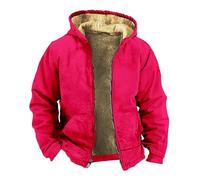 Laquieio Men's Casual Fashion Loose Plus Fleece Thick Zipper Fleece Solid Color Coat Sudadera & (Hot Pink, XXXL)