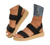 Laquieio Sandalias Mujer Comodas Piel Sandalias Playa Antideslizante Cómodos Fascitis Plantar Moda Soport Cierre de Hebilla Ajustable al Tobillo, Ofertas Flash del dia