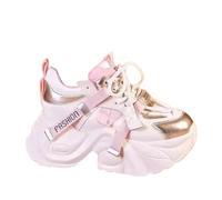 Laquieio Zapatillas Mujer Casual Baloncesto Casual Correr Deportivas con Suela Alta Cierre De Cordones Puntera y Talonera Reforzadas