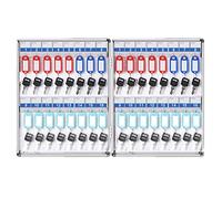 Lar Capaci - Caja de llaves de pared para apartamentos y bienes raíces, 48 llaves, color plateado, ideal para uso doméstico y de oficina y diseño Slish
