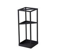 Lar Capaci - Paragüero cuadrado de metal, diseño negro Slish para uso comercial en entradas, oficinas, hoteles, escuelas y pasillos, ahorra espacio.