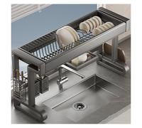 Lar - Escurridor de platos para colgar sobre el fregadero, 2/3 niveles, acero al carbono, organizador de cocina multifuncional para pecado individual/doble, ahorro de espacio