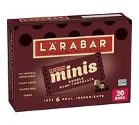 Larabar - Mini barras de chocolate negro doble, barras veganas sin gluten, 20 unidades
