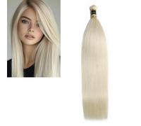 Larafona 100 % pelo humano Remy, pelo sin trama, 100 g/pieza, rubio claro, 45 cm