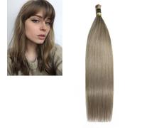 Larafona Cabello rubio ceniza 18# 100 % pelo humano sin trama, 100 g/unidad 40 cm