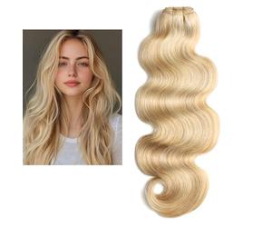 Larafona Extensiones de pelo humano rubio Balayage 100% Virgin Remy Weaving Bundles 9A destacados rubio miel ondulado P27/613# 60 cm