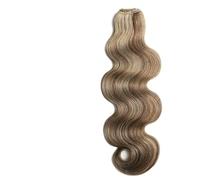 LARAFONA Weft 9A Echthaar Ondulado Tressen con Destacados Marrone y Rubio, P4/27# Cabello Virgen Remy Brasileño Paquetes 100g 65cm/26pulg