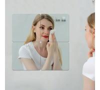 Larber 4 Piezas Espejos Adhesivos de Pared,20x20cm Espejos Decorativos de Pared sin Marco, Espejo Pegatina no de Vidrio para Puerta Armario,Recibidores,Baño,Gimnasio