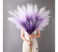 Larber 8 Piezas 113CM Grandes Pampas Secas Artificial Hierba de Pampas Grandes Artificial Flores Secas Decoracion para Jarrones,Mesa,Bodas,Boho Decoracion (Morado Degradado)