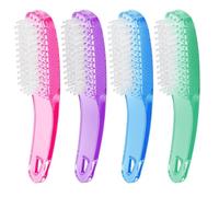 Larbois Cepillo de uñas para limpiar las uñas, paquete de 4 cepillos de uñas con mango para limpiar uñas para dedos de los pies y uñas, mujeres y hombres (color 3)