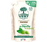 L'arbre vert Bien-être Recharge Crème Lavant Mains Menthe Basilic Bio aux Bienfaits d'Aloé Vera Bio/Extraits de Menthe Bio/De Basilic Bio - Pack de 6