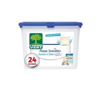 L'ARBRE VERT - Lessive Capsule Liquide pour Peaux Sensibles - Famille et Bébé - Hypoallergénique - Sans Allergènes - 22 Capsules Lavages - 580,8 GR - Certifiée Label ECARF