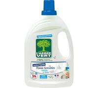 L'ARBRE VERT - Lessive Liquide pour Peaux Sensibles - Famille et Bébé - Hypoallergénique - Sans Allergènes - 33 Lavages - 1,5 L - Certifiée Label ECARF