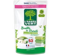 L'Arbre Vert - Recarga suavizante concentrado, aliento de pureza, hipoalergénica, 53 lavados, 800 ml, lote de 2