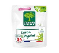L'ARBRE VERT - Recharges Lessive Liquide au Savon Végétal - Hypoallergénique - Sans allergènes - 33 lavages - 1,5 L - Certifiée Écolabel Européen - Approuvée par les médecins allergologues de l’ARCAA