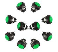 Larcele 10x 12mm Mini Ronda Prueba de Agua Boton Pulsador ANKG-01 (Verde)
