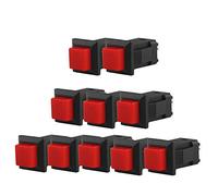 Larcele 11x13mm Pulsador Momentáneo Mini DIY Empujar Botón Cuadrado 10 Piezas ANKG-16 (Rojo)