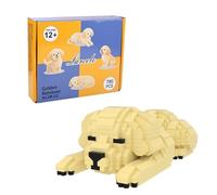 Larcele 780 Piezas Bricolaje Micro Perro Bloques de Construcción Set para Mayores de 12 Años KLJM-02(Golden Retriever 2)