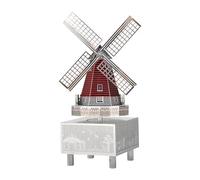 Larcele BYHPZ-01 - Kit de caja de música giratoria de metal 3D, montaje de bricolaje, molino de viento, caja de música para decoración del hogar y la oficina