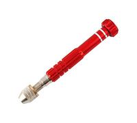 Larcele Taladro manual de tornillo de precisión sin llave, portabrocas mini adaptador, portabrocas de 3 mandíbulas, para microbrocas de 0.001 a 1/8 pulgadas SDZKQ-02 (rojo)