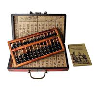 Larcele Tratamiento de Envejecimiento Vintage Bead de Madera Laca Aritmética Ábaco Suministros Escolares para Niños,13 Columna SP-04