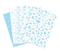 Larcenciel 50 Hojas de Papel de Seda Azul Niño, Fresco Papel Seda con Botella Cochecito Elefante y Caballo de Troya para Bolsas Regalo, Papel de Regalo Artístico Bautizo, Cumpleaño, DIY, 50x35cm