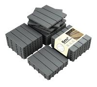 LARDECOR - Baldosas Encajables WPC 30x30 cm para Suelo, Pack 66 Piezas, 6 m², Losetas para Terraza, Balcón, Patio y Jardín, Diseño con Drenaje y Superficie Antideslizante (Gris Azulado)