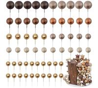 LARDUX 60 bolas decorativas para tartas, decoración de pasteles, decoración para manualidades, mini globos, cupcakes, para fiestas de cumpleaños, baby shower, bodas, color marrón