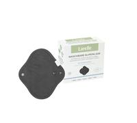 Larelle Braga higiénica lavable de algodón orgánico, con alas, negra, reutilizable, sostenible, respetuosa con el medio ambiente, suave, ajustable, transpirable, cómoda