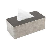LARENNT Caja de pañuelos de piel sintética, 24 × 12 × 9 cm, caja cuadrada para pañuelos, dispensador de pañuelos, caja de pañuelos para el hogar, baño, salón, dormitorio, coche, oficina (gris y grano