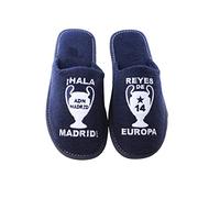 LARES Zapatillas Casa Hala Madrid para Hombre y niño Color: Marino Toalla. Talla: 47 Equipo de fubol Madrid. Campeones de Europa. 14 Champions. Fabricadas en España.
