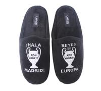LARES Zapatillas Casa Hala Madrid para Hombre y niño Color: Negro Suapel. Talla: 42 Equipo de fubol Madrid. Campeones de Europa. Rey de Champions. Suela Goma. Fabricadas en España.